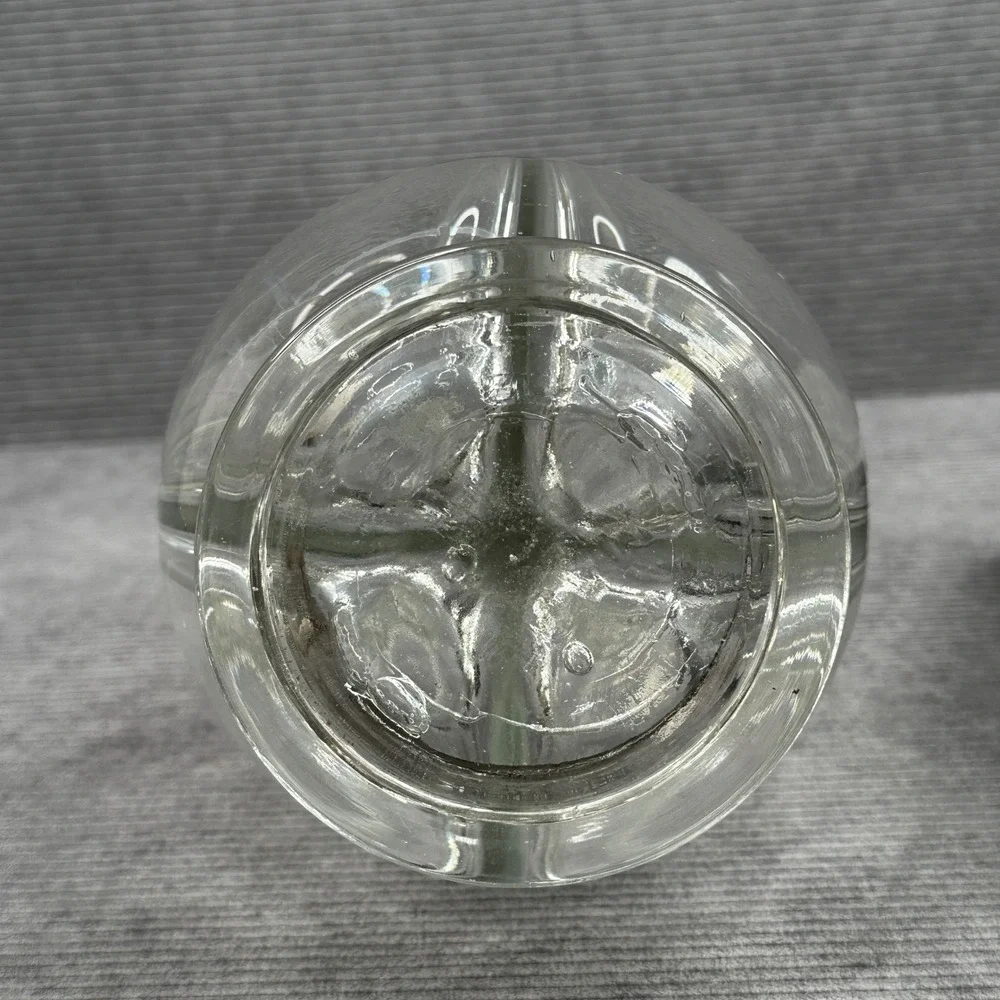 Vintage Clear Glass 4 Chamber Decanter‎ Ribbed Neck Pinched Glass Carafe Cruet